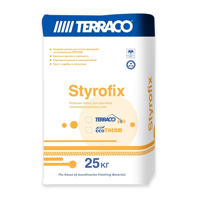 ECOTHERM STYROFIX Клей для приклейки утеплителей (для коттеджного строительства) 25 кг