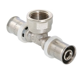 Тройник пресс-фитинг Valtec с внутренней резьбой 26x3/4"x26 мм для металлопластиковых труб