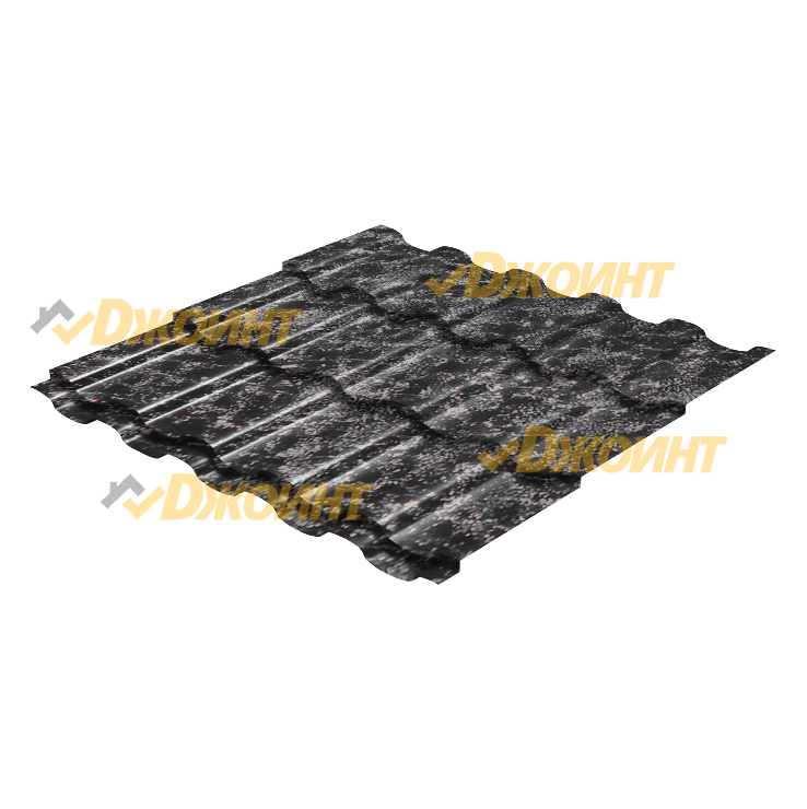 Металлочерепица ЭЛЛАДА 0,5 MATGRANIT LUX RAL 9005 черный