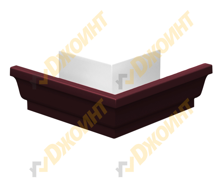 Угол желоба наружный прямоугольный 120*86 RAL 3005 красное вино