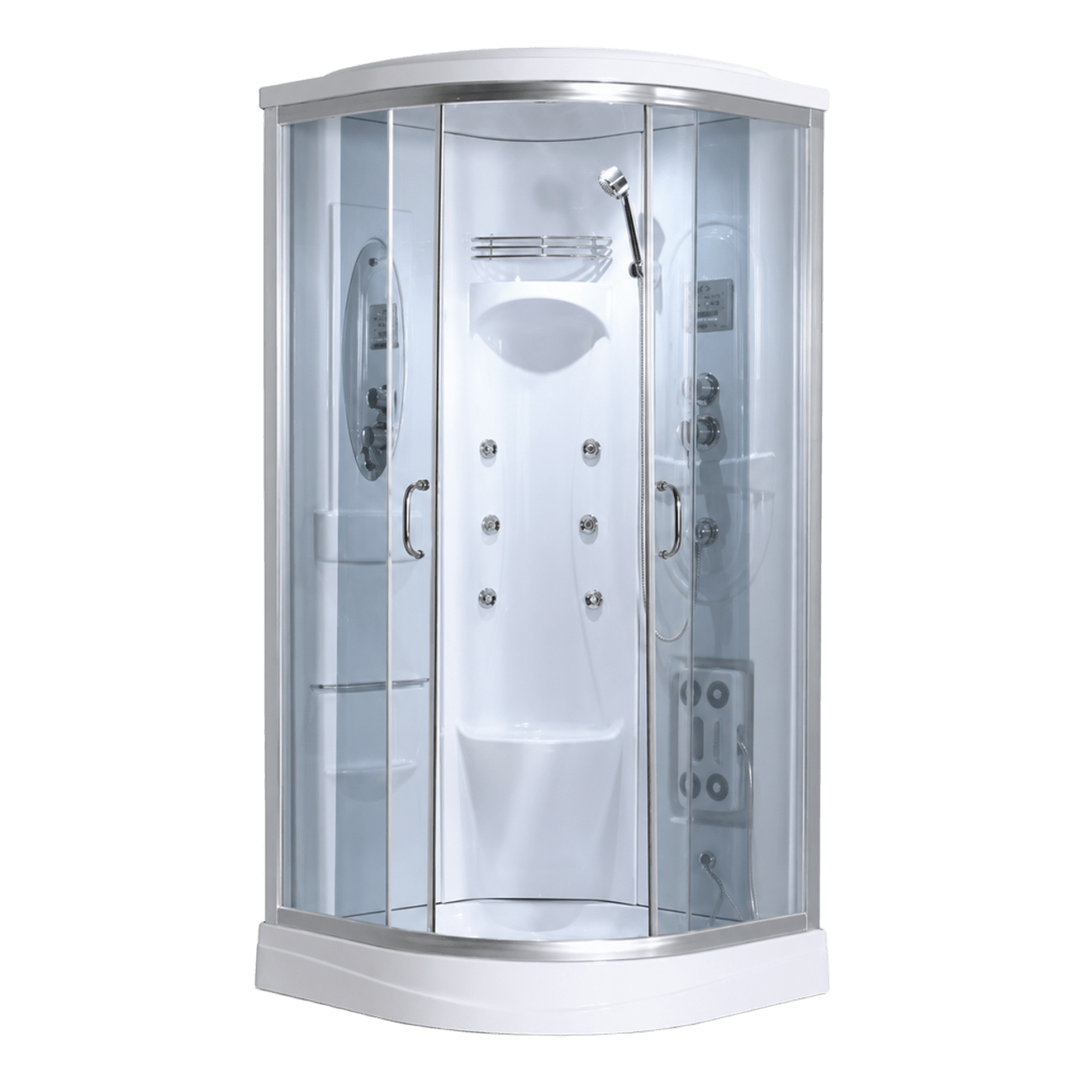 Душевая кабина AOCLEAR 90/210 AKL-002 модА (напольная, гидромассаж, матовая, хромированная, акриловая)