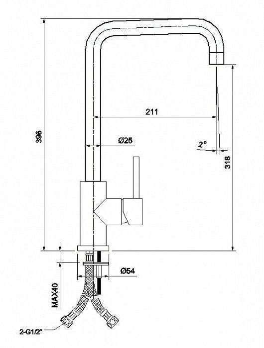 Смеситель для мойки IDDIS KITCHEN моно K05STL0I05 - фото 2