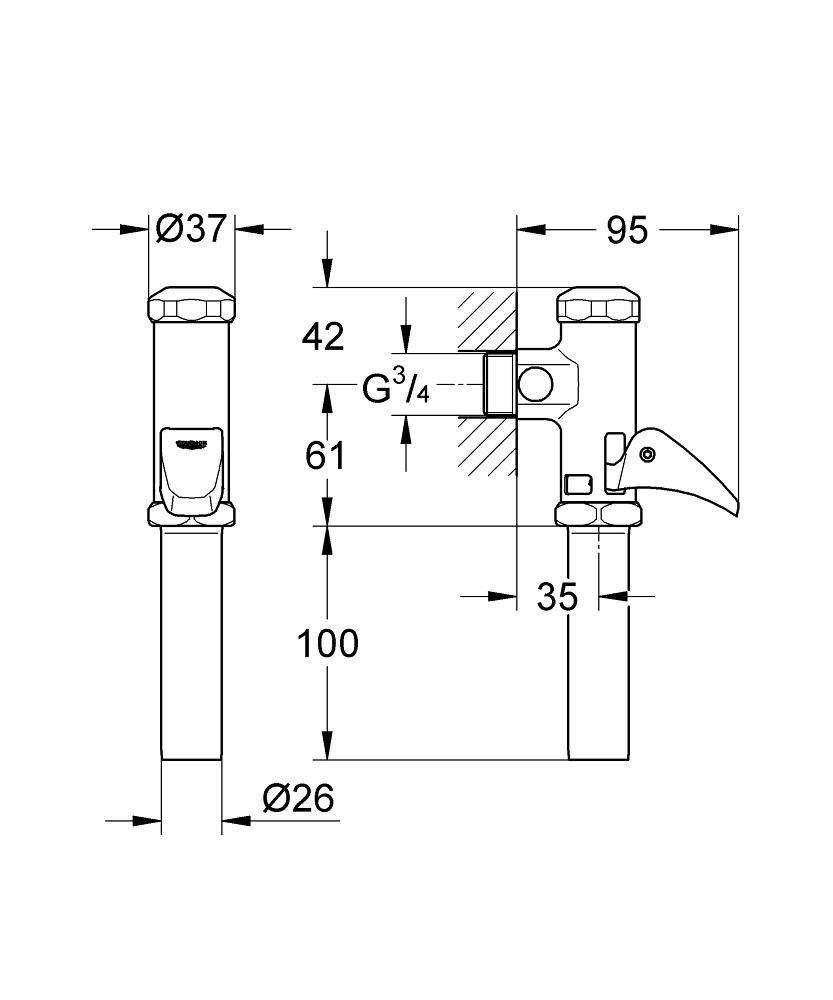 Кран GROHE для унитаза 37139000 - фото 2