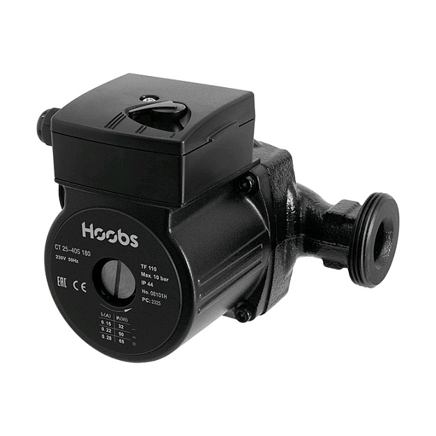 Насос циркуляционный CT 25-40S 180мм 65Вт 1x230В 50Гц (с гайками) Hoobs