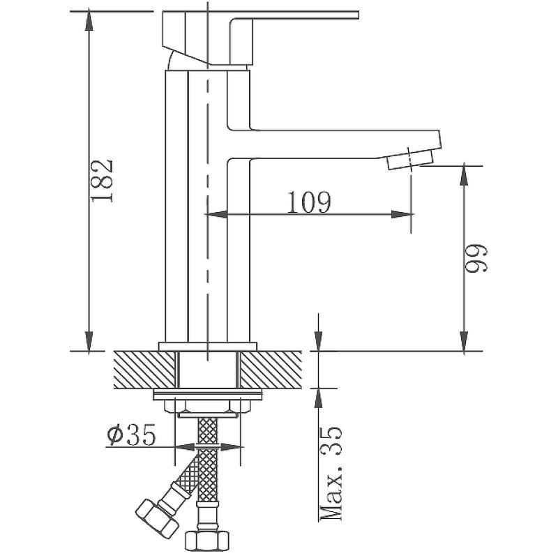 Смеситель для умывальника HAIBA HB10806 нержавеющая сталь 1/2 - фото 2