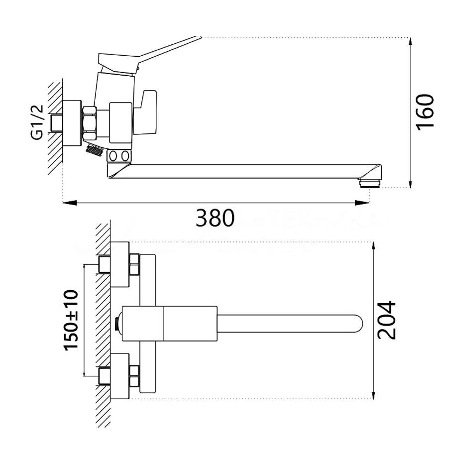 Смеситель для душа HAIBA HB22818-7 черный - фото 2