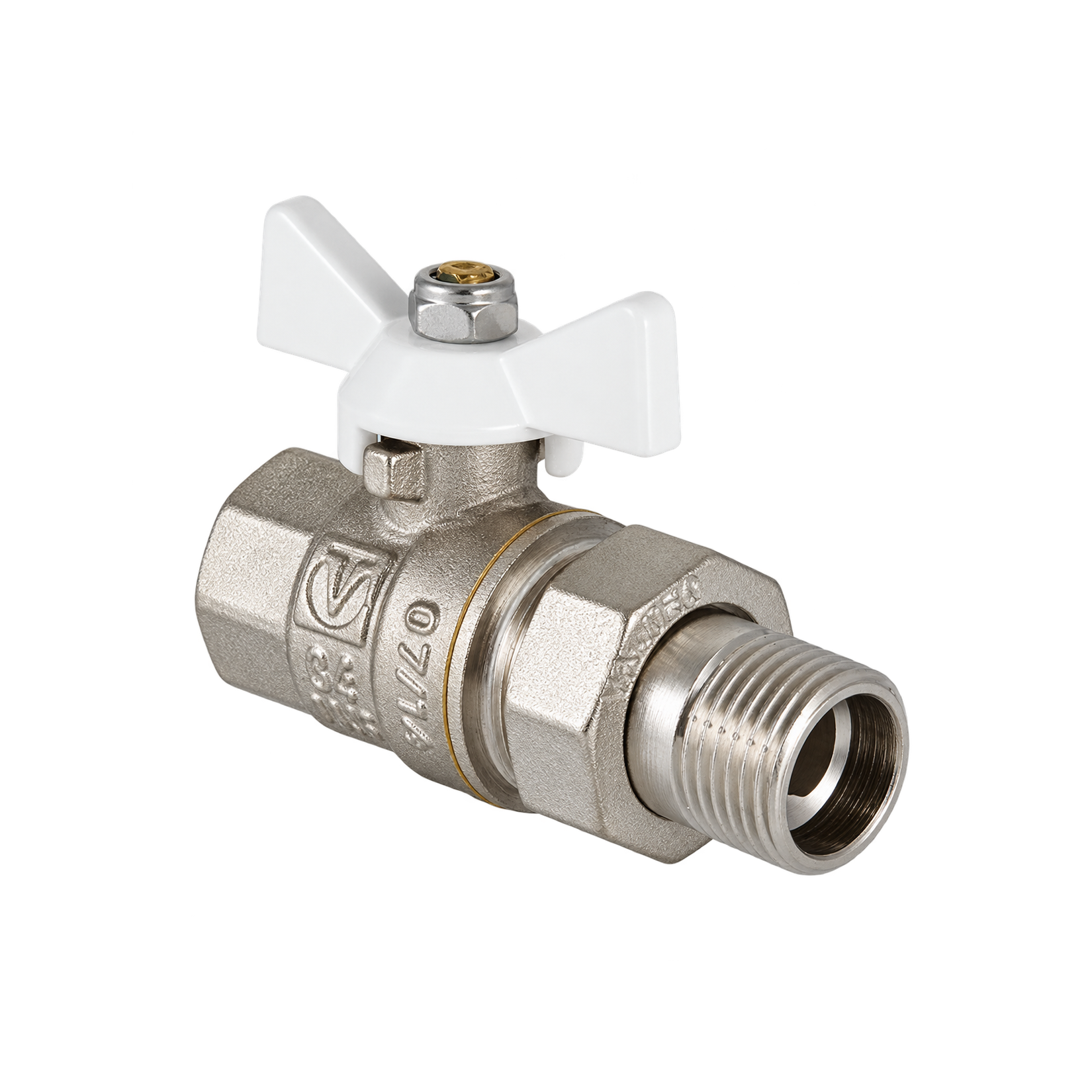 Кран шаровой Valtec Base американка 3/4", белая ручка