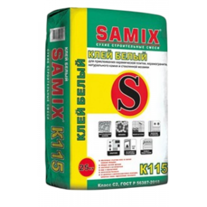 SAMIX Плиточный клей K-115 для мозаики и облицовочного камня, 25 кг