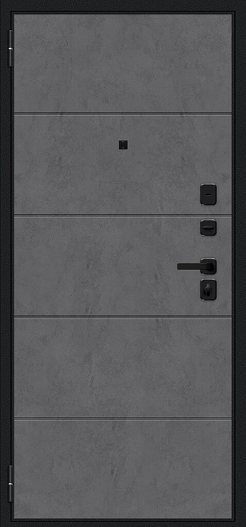 Дверь входная Граффити-1 Инсайд/SBlack Bravo R-2 Букле черное правая 2050x860 мм Slate