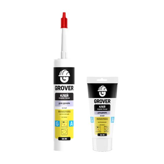 Клей жидкие гвозди GROVER GA90 для декора, белый, 300 мл