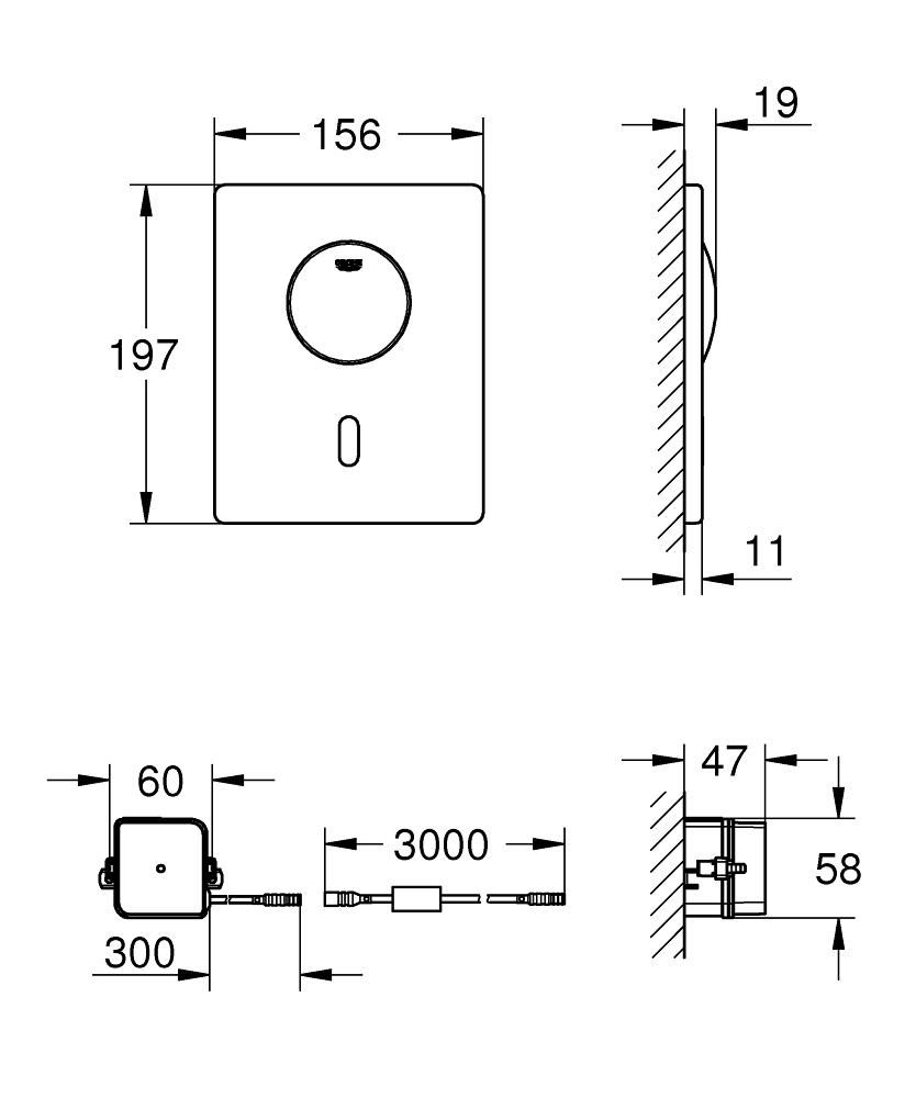 Клавиша GROHE Tectron Skate сенсорная 230V 37419SD0 - фото 2