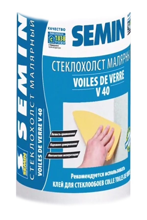 Стеклохолст малярный VOILES DE VERRE V40 SEMIN 1*50 м, 40 г/м2