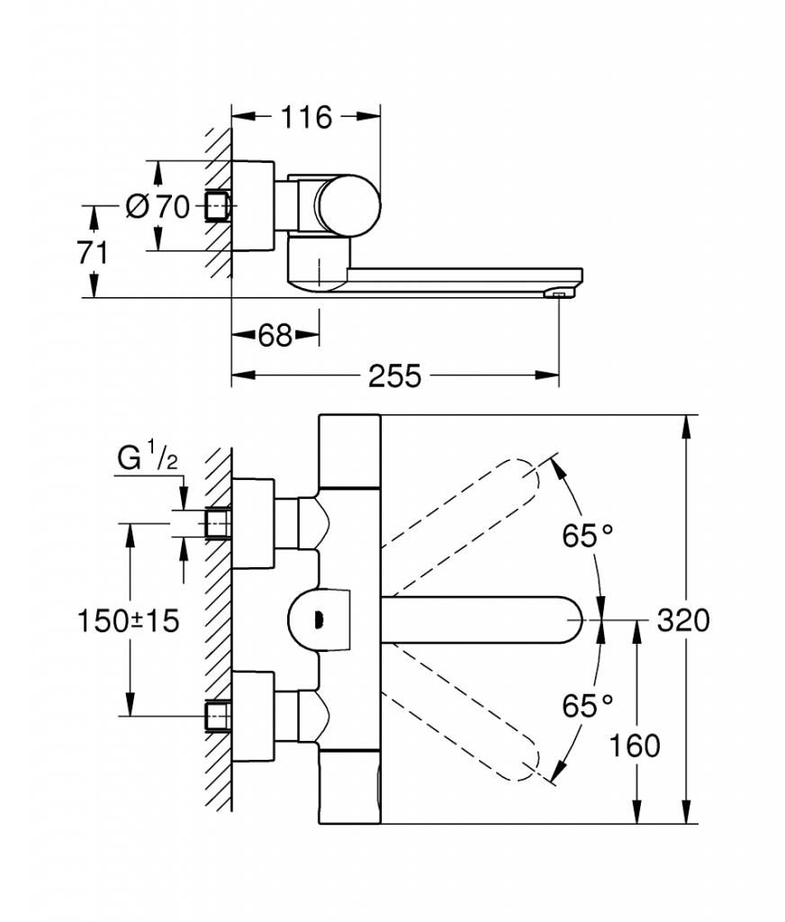 Смеситель для умывальника GROHE EUROSMART COSM E с инфракрасным датчиком 3/8 36333000 - фото 2