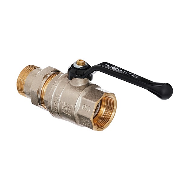 Кран шаровой Hoobs Orion 2" американка, рычаг, чёрный