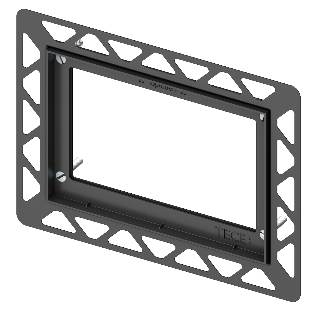 Монтажная рамка для установки стеклянных панелей смыва на уровне стены TECEloop, square, черная