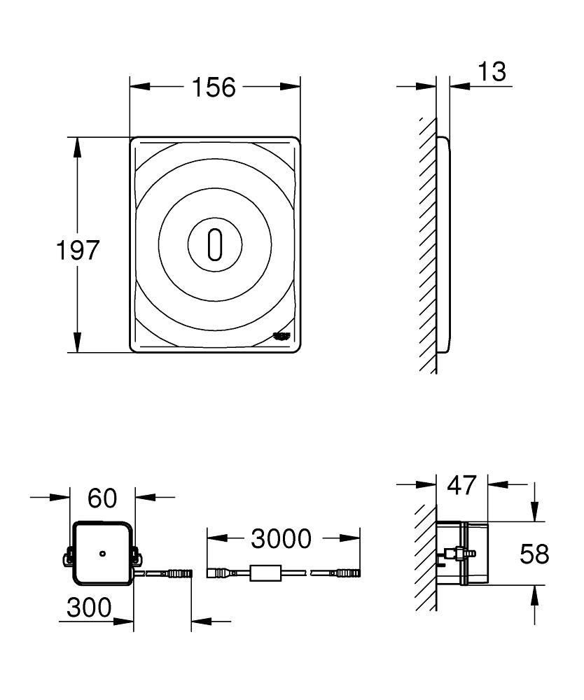 Клавиша GROHE Tectron Surf сенсорная хром 230V 38699001 - фото 2
