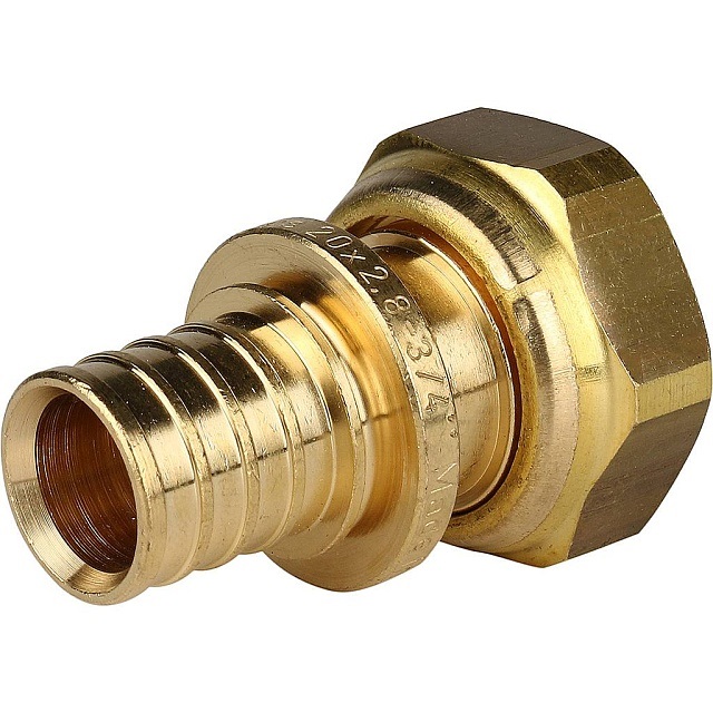 Переходник STOUT с НГ 20х3/4" для труб из сшитого полиэтилена аксиальный