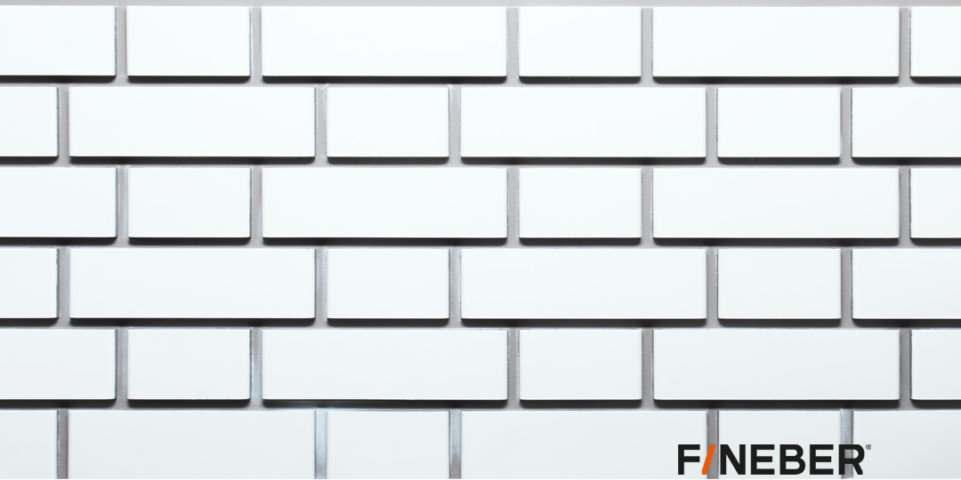 Фасадная панель Fineber Дачный Кирпич клинкерный Белый