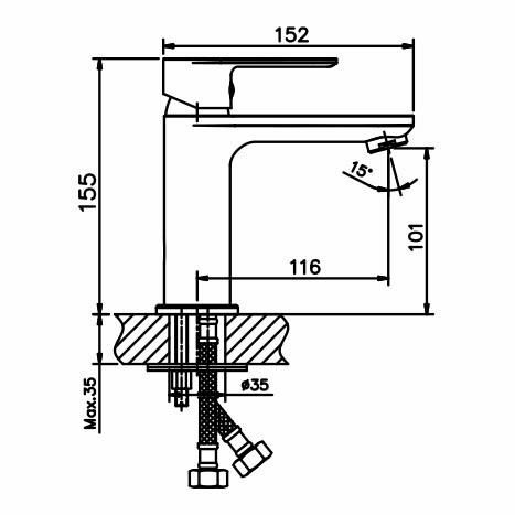 Смеситель для умывальника HAIBA HB10505-8 белый, хром 1/2 - фото 2