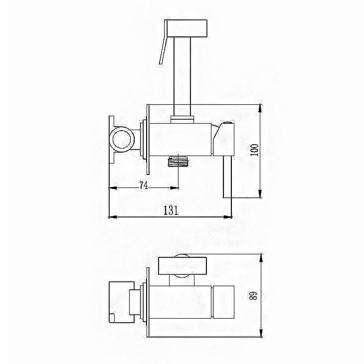 Смеситель для биде HAIBA HB5512-7 настенный с гигиеническим душем черный - фото 2