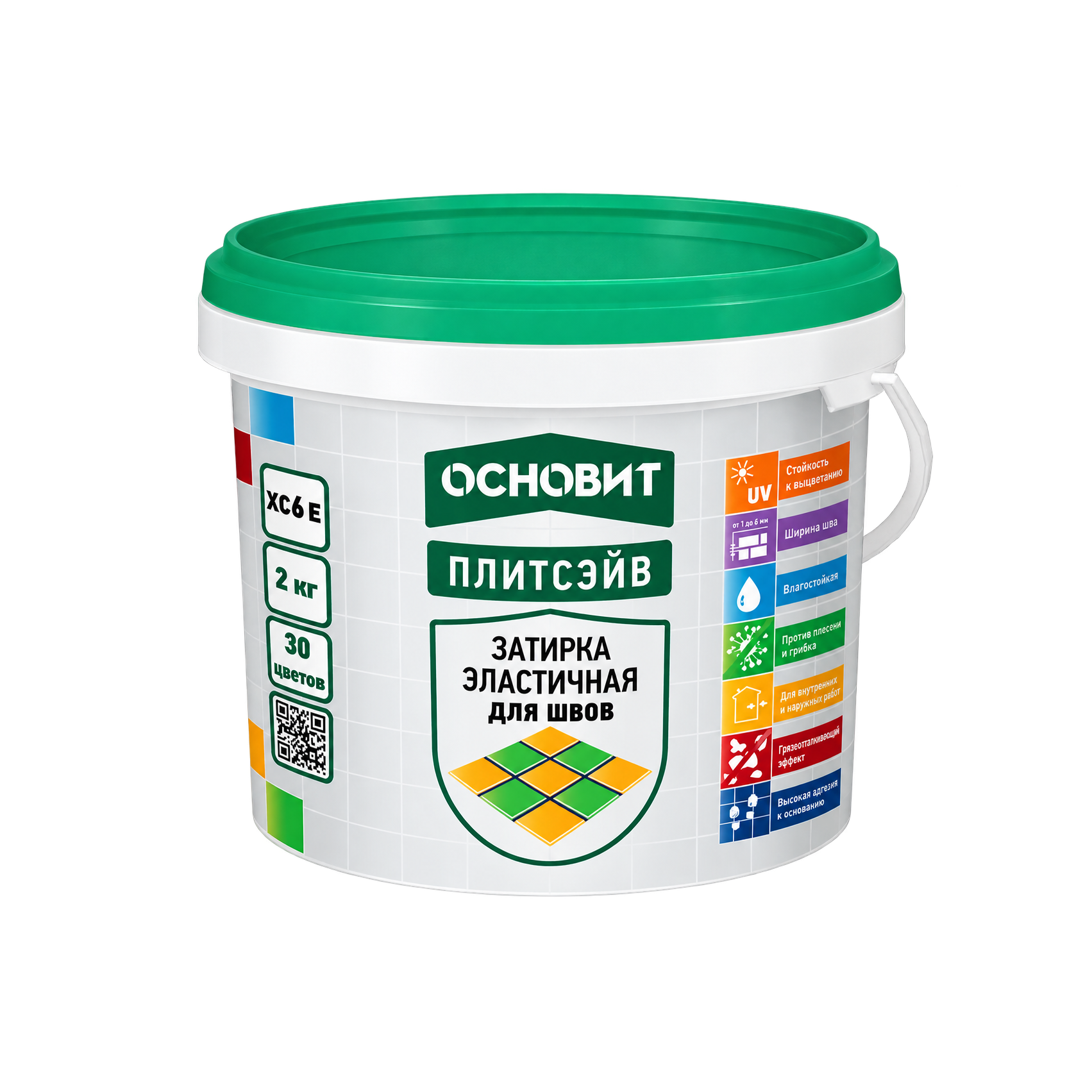 ОСНОВИТ Затирка эластичная ПЛИТСЭЙВ ХС6 Е светло-серый 021, 2 кг