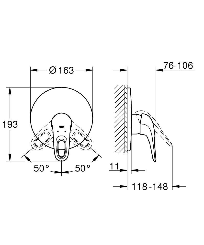 Панель GROHE EUROSTYLE без механизма E 1т 19507LS3 - фото 2