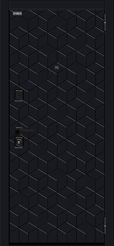 Дверь входная Кьюб (RBE) Bravo R-3 Total Black 2050x860 мм - фото 2