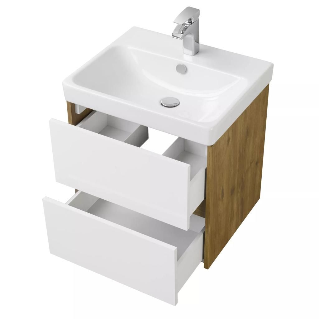 Тумба AQUATON СКАНДИ 55 подвесная без чаши белый, дуб 1A251701SDB20 - фото 3
