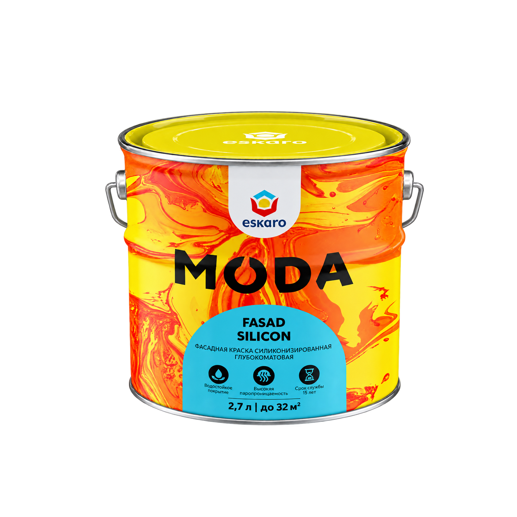 Фасадная краска силиконизированная Eskaro MODA Fasad Silicon (База TR - прозрачная) 2,7 л