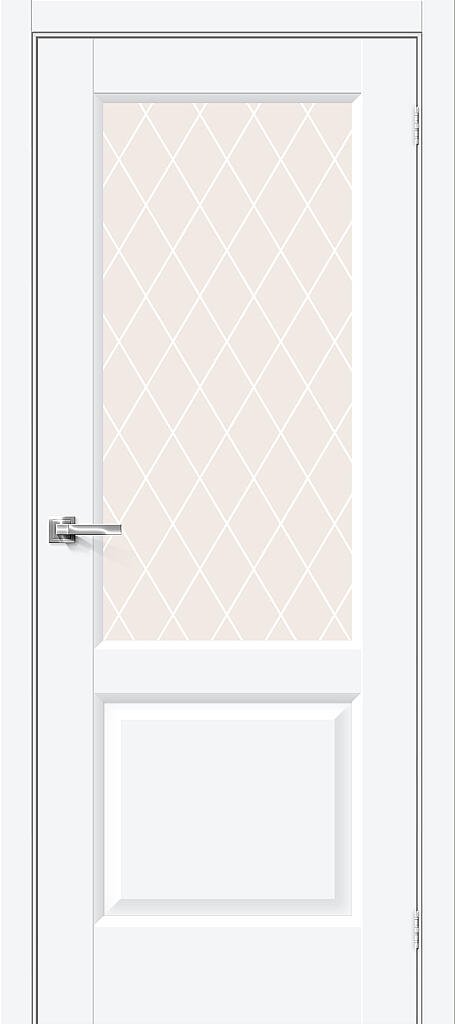 Дверь межкомнатная полотно Неоклассик-33 пэт White Silk 2000x600 мм Crystal