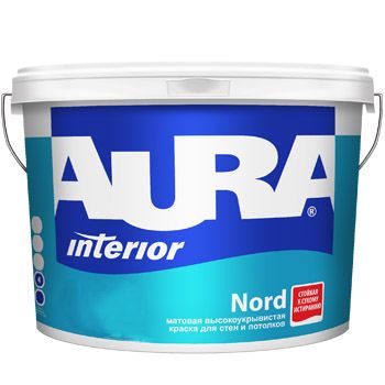 Матовая высокоукрывистая краска для стен и потолков Aura Interior Nord / Aura Норд 2,7 л (база А)