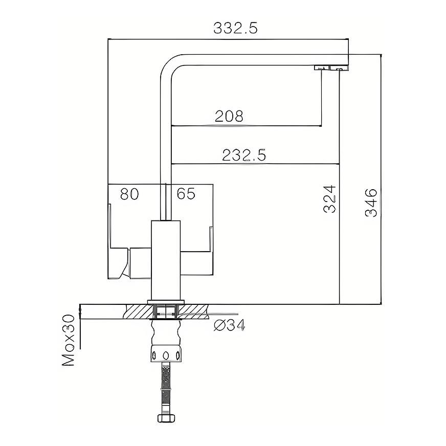 Смеситель для мойки HAIBA HB76803-7 с каналом для фильтра 1/2 черный - фото 2