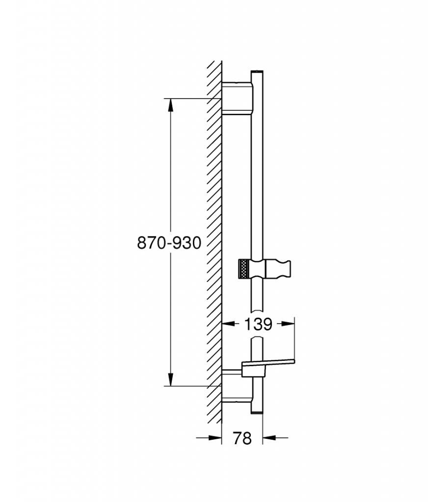 Штанга для душа GROHE RAINSHOWER 26603AL0 900мм с поворотным держателем - фото 3