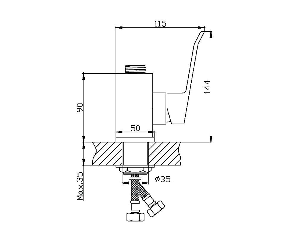 Корпус смесителя для мойки HAIBA HB73556 без излива 1/2 - фото 2