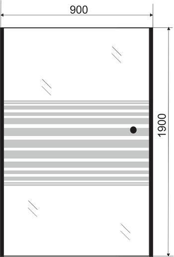 Душевая дверь, ограждение AOCLEAR NCB 33-2-28 90 (1-элемент, горизонтальный пол, распашная) - фото 2