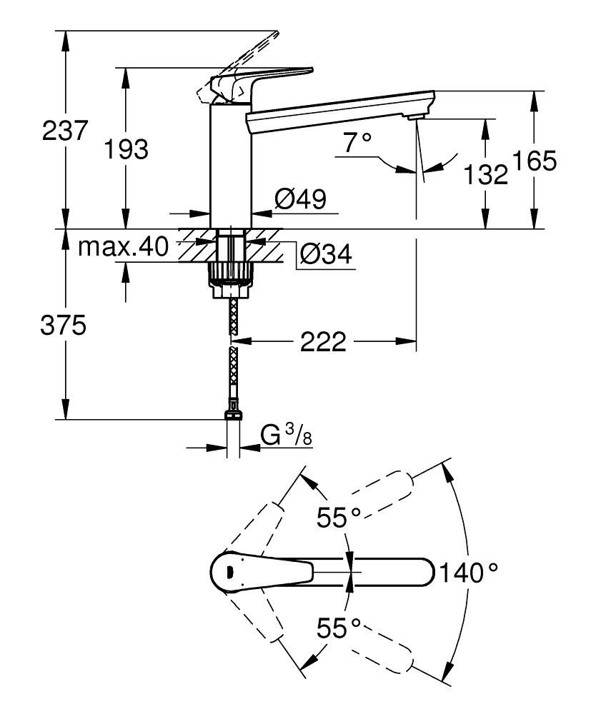 Смеситель для мойки GROHE BAUEDGE 31693000 - фото 4