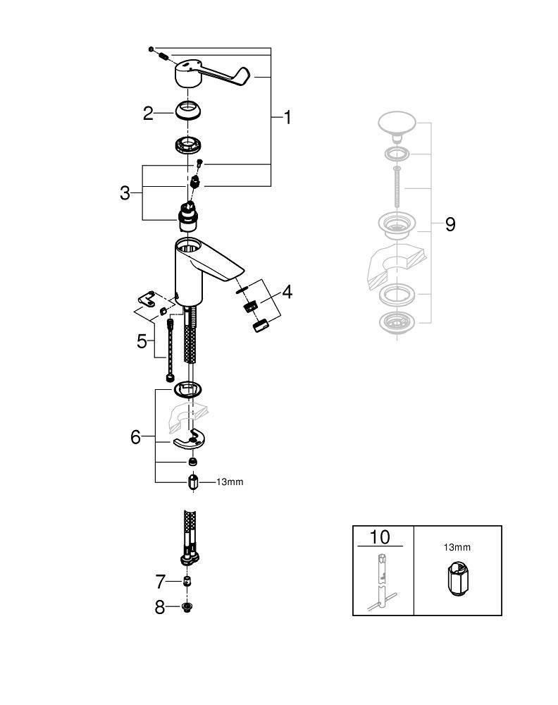Смеситель для умывальника GROHE EUROSMART 3/8 23984003 - фото 2