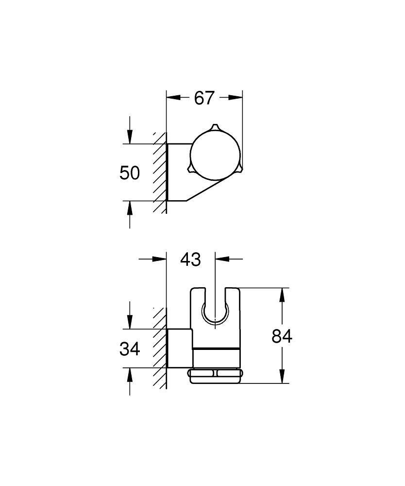 Держатель (кронштейн) для душевой лейки GROHE TEMPESTA NEW 27595000 - фото 2