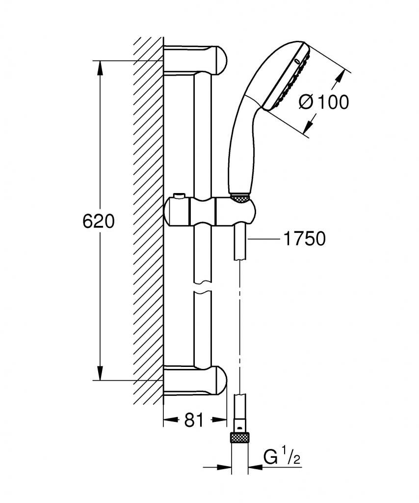 Штанга для душа GROHE TEMPESTA 27853001 - фото 2