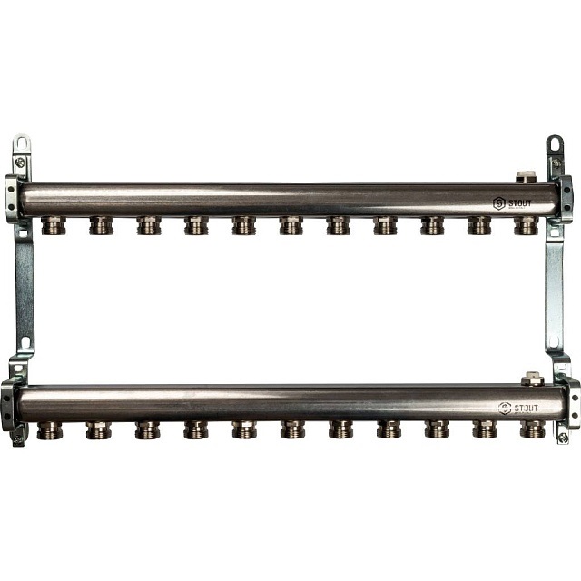 Коллектор из нержавеющей стали STOUT 1"/3/4"x11 вых.