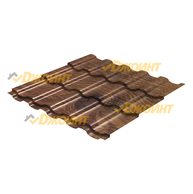 Металлочерепица ЭЛЛАДА 0,5 Printech Walnut (Грецкий орех)