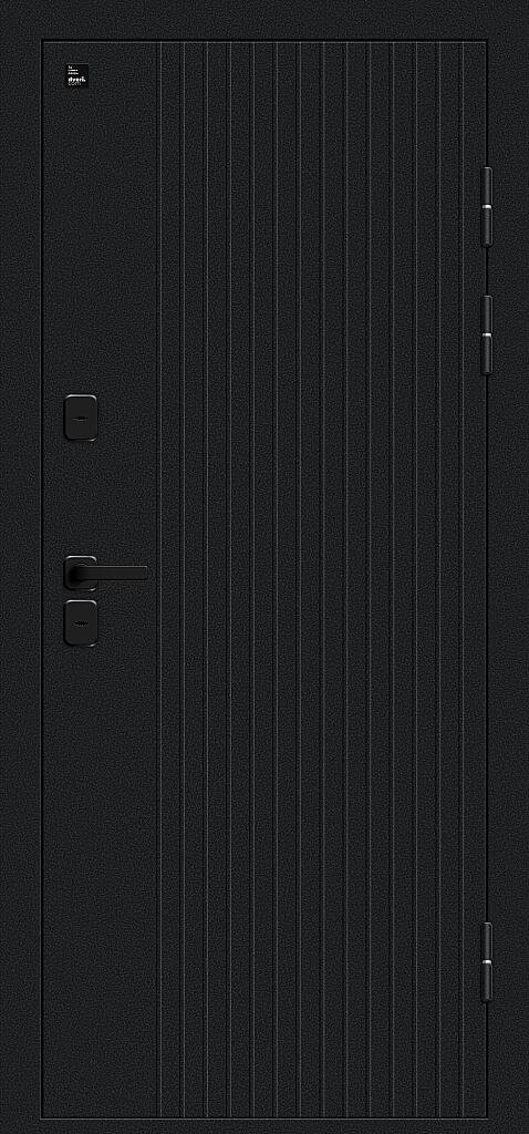 Дверь входная Thermo Полар/SBlack Букле черное EX White Matt правая 2050x860 мм
