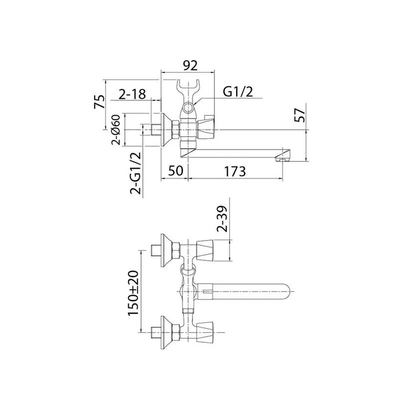 Смеситель для душа Milardo Tring излив L 200 TRISB02M02 - фото 2