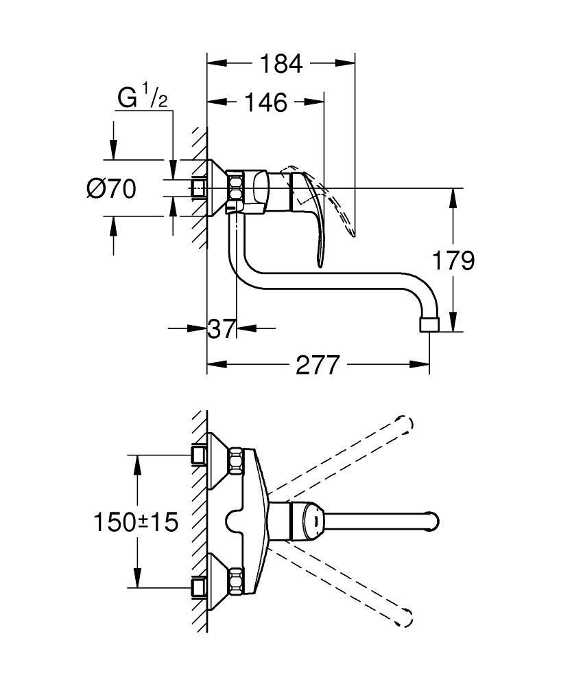 Смеситель для мойки GROHE EUROSMART 32224002 - фото 2