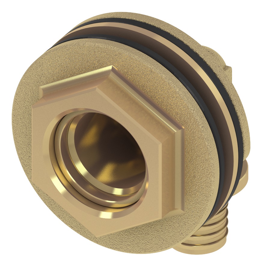 Угловое соединение резьбовое для сливных бачков TECEflex 16 x 1/2", латунь