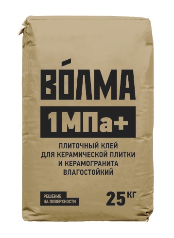 ВОЛМА 1 МПА+ Плиточный клей для керамической плитки и керамогранита 25 кг