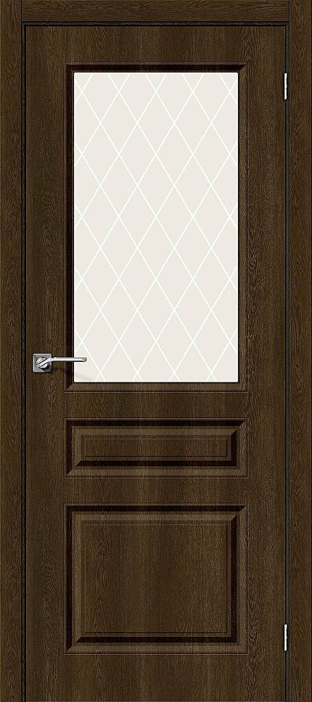 Дверь межкомнатная полотно Скинни-15 винил Dark Barnwood 2000x600 мм