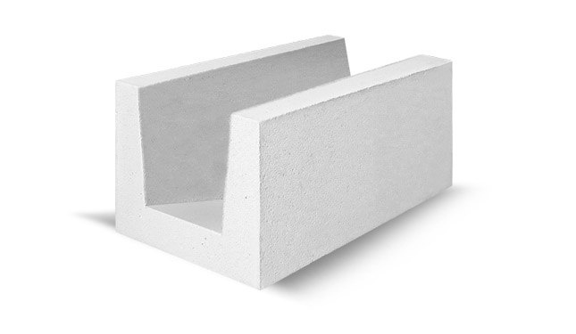 ВКБлок из газобетона U-образный I 625*300*250 D500 B2.5 F100 ГОСТ