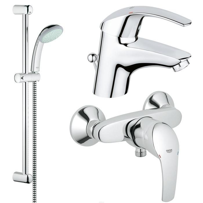 Комплект смеситель с душевой стойкой GROHE EUROSMART 117922