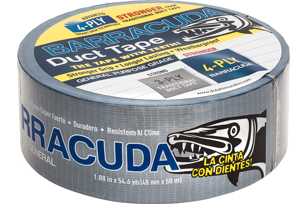 Лента ремонтная Blue Dolphin Barracuda 48 мм*50 м, ПВХ, всепогодная, высокая адгезия